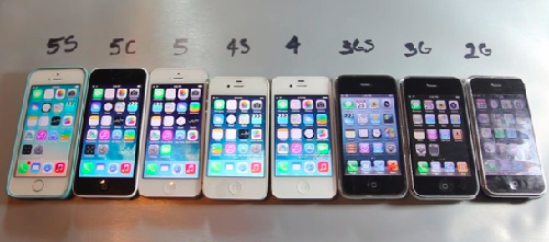iPhone 5s vs 5c vs 5 vs 4s vs 4 vs 3Gs vs 3 vs 2G